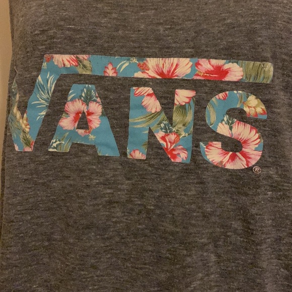 Floral & Blue Logo- Vans- Grey Tank Top - Picture 2 of 6